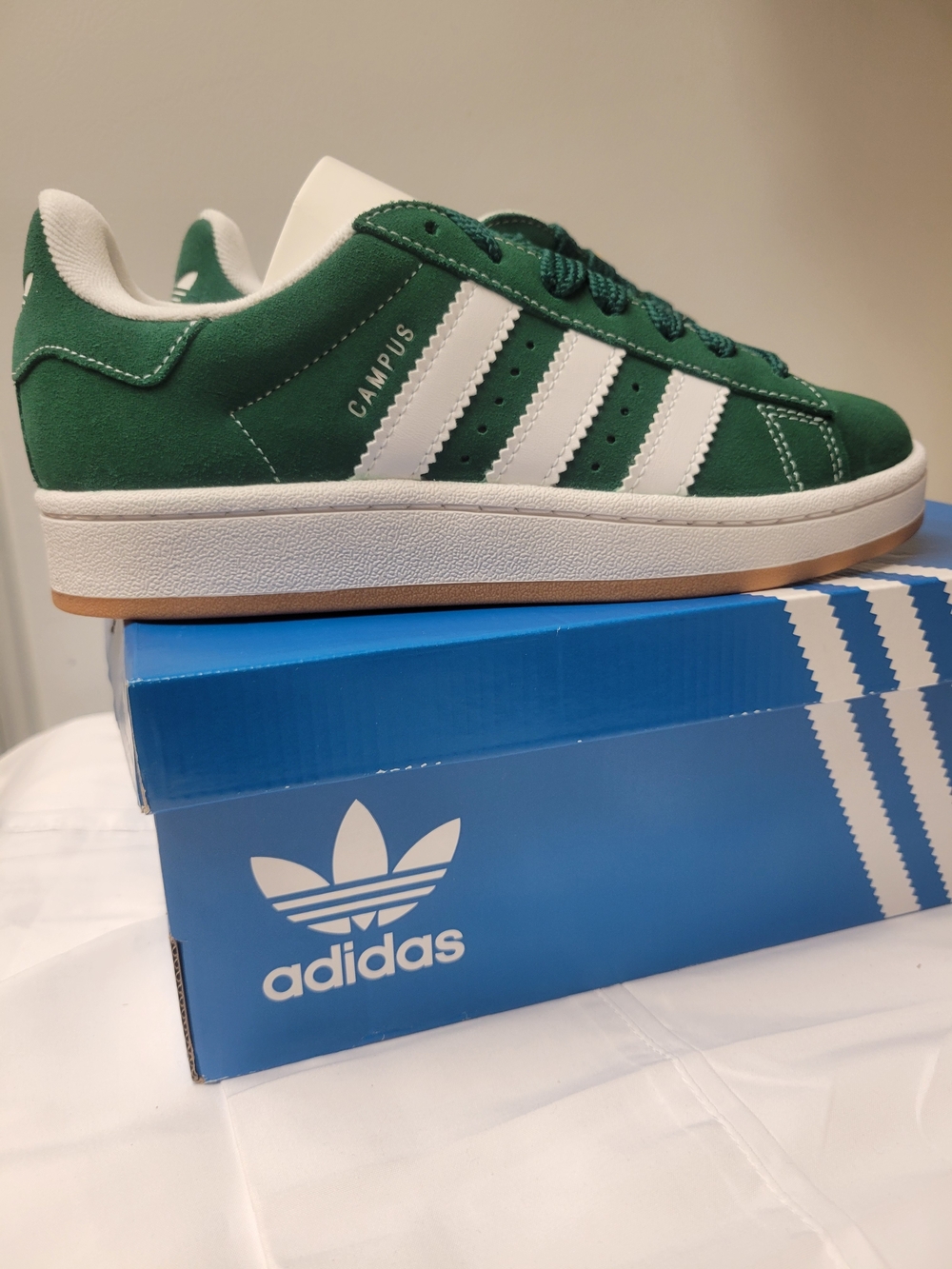 adidas Campus Suede Sneakers - Green & White